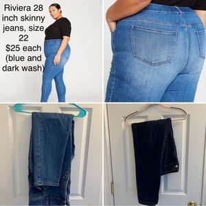 Universal Standard Riviera 28-inch Inseam Skinny Jeans, BLUE WASH ONLY, size 22